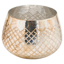 Load image into Gallery viewer, Patterned Burnished Glass Candle Holder
